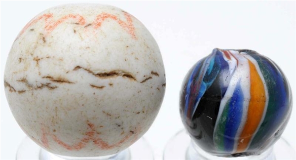LOT OF 2: AFRICAN TRADE BEAD MARBLES.             