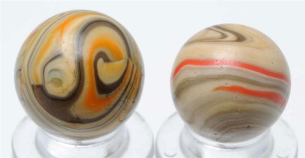 LOT OF 2: CHRISTENSEN AGATE OPAQUE MARBLES.       