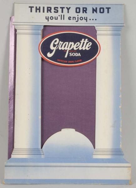 CARDBOARD GRAPETTE THIRSTY OR NOT SIGN.           