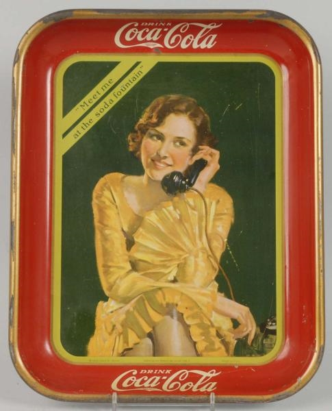 1930 COCA-COLA SERVING TRAY.                      