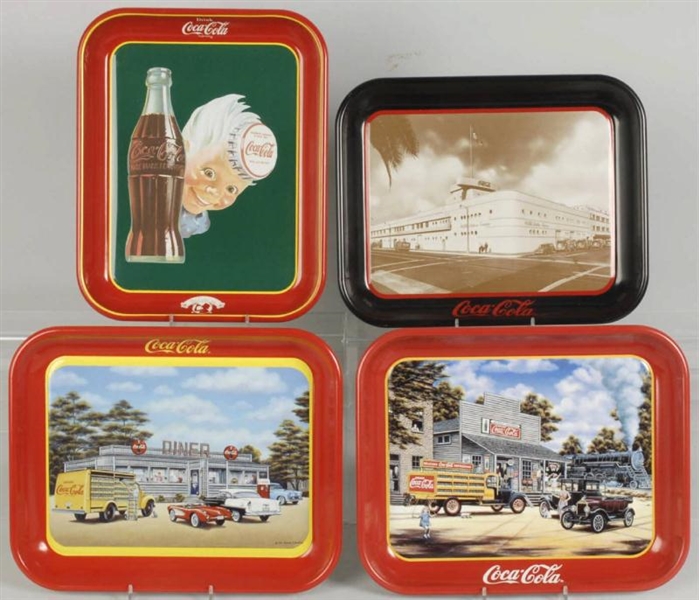 LOT OF 4: COCA-COLA AUTHORIZED SERVING TRAYS.     