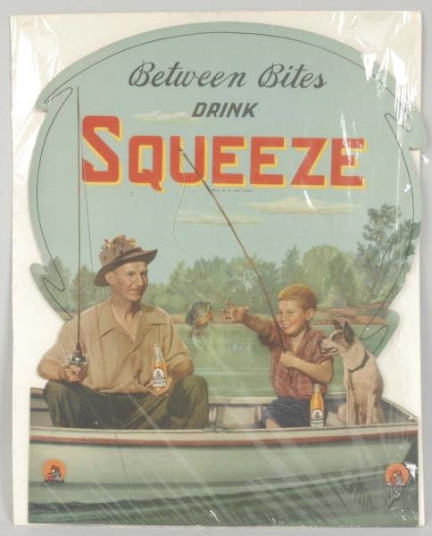 1940S-50S SQUEEZE CARDBOARD EASEL BACK SIGN.      