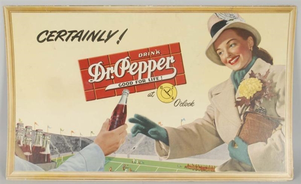 1940S DR. PEPPER SMALL HORIZONTAL POSTER.         
