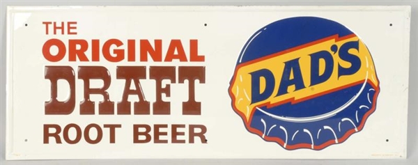 1971 DADS ROOT BEER EMBOSSED TIN SIGN.           