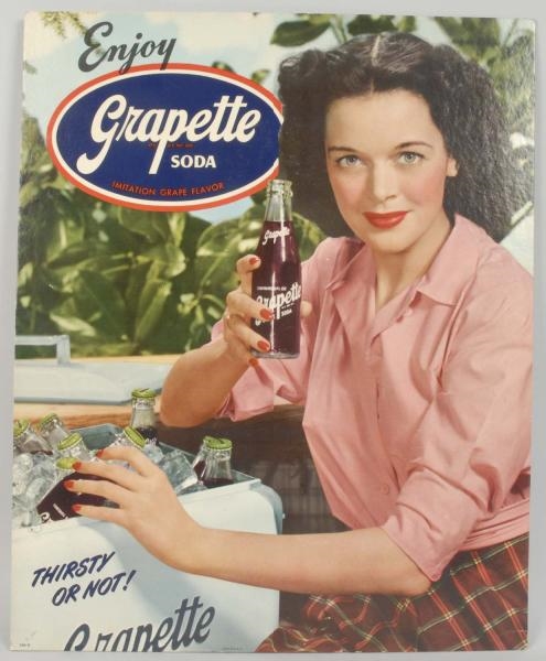 1950S GRAPETTE POSTER WITH EASEL.                 