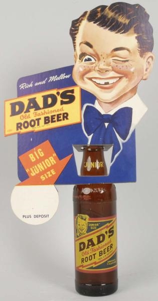 DADS ROOT BEER BOTTLE WITH TOPPER.               