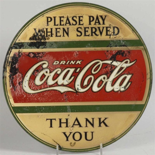 1920S COCA-COLA REVERSE ON GLASS SIGN.            