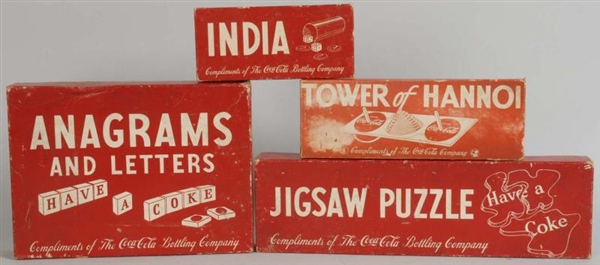 LOT OF 4: 1950S COCA-COLA GAMES WITH BOXES.       