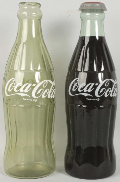 LOT OF 2: COCA-COLA GLASS DISPLAY BOTTLES.        