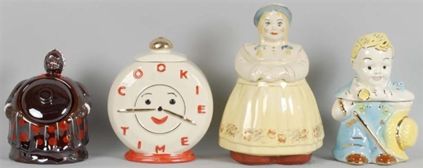 LOT OF 4: ASSORTED COOKIE JARS.                   