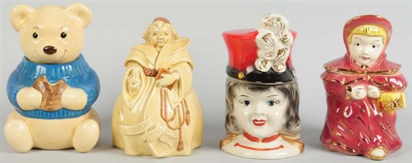 LOT OF 4: ASSORTED COOKIE JARS.                   