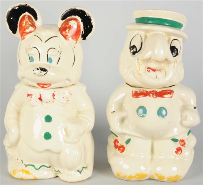 LOT OF 2: DISNEY TURNABOUT COOKIE JARS.           