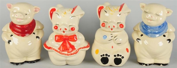 LOT OF 4: SHAWNEE PIG COOKIE JARS.                