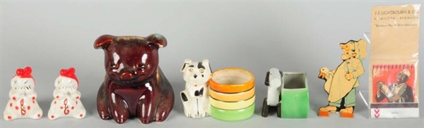 LOT OF 7: ASSORTED CERAMIC ITEMS.                 