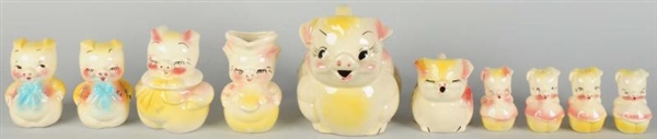 LOT OF 10: CERAMIC PIG KITCHEN ITEMS.             