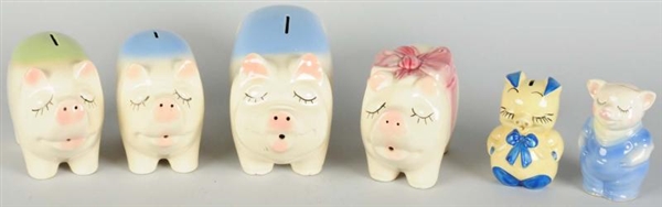 LOT OF 6: SHAWNEE PIGGY BANKS.                    