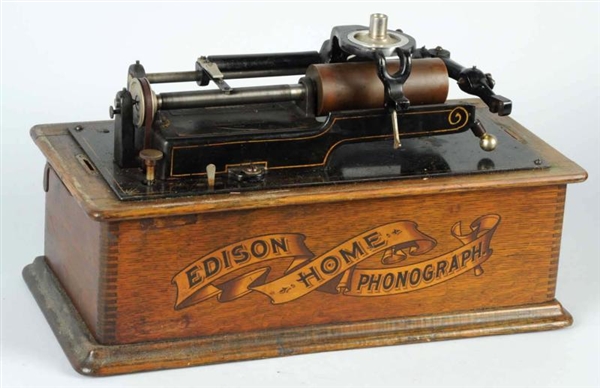 WOODEN EDISON HOME PHONOGRAPH.                    