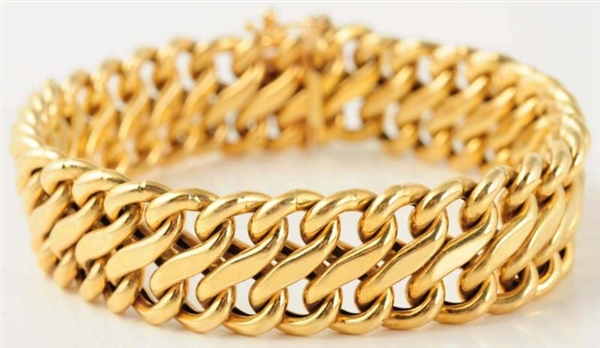 14K YELLOW GOLD LINK BRACELET.                    