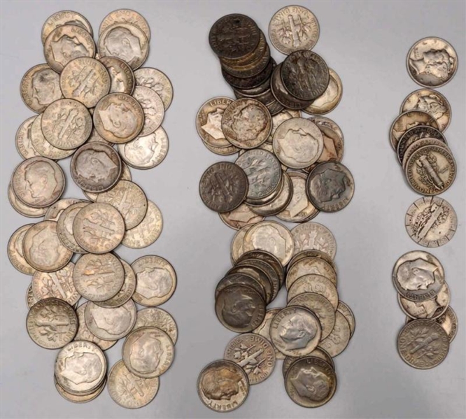 LOT OF 90% SILVER DIMES.                          