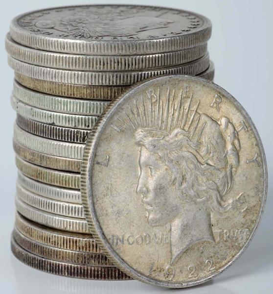 LOT OF 17: SILVER DOLLARS.                        