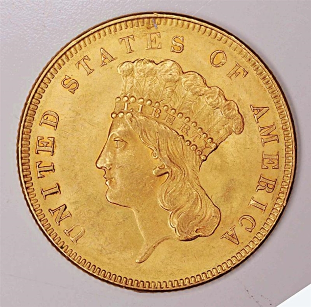 1855 $3 GOLD COIN.                                