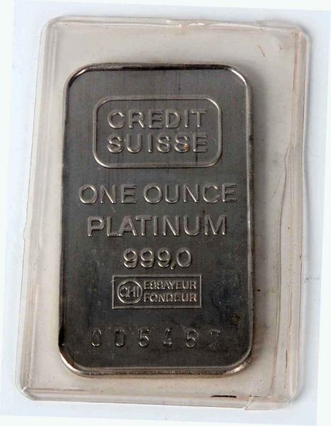 ONE-OUNCE PLATINUM INGOT CREDIT SUISSE.           