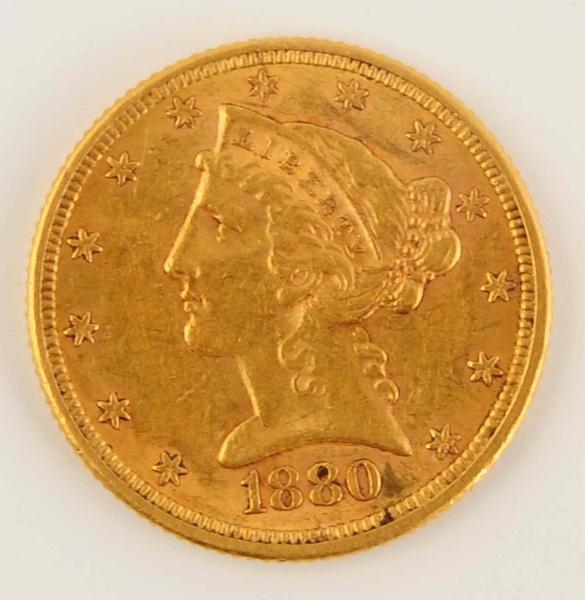 1885 $5 GOLD LIBERTY COIN.                        