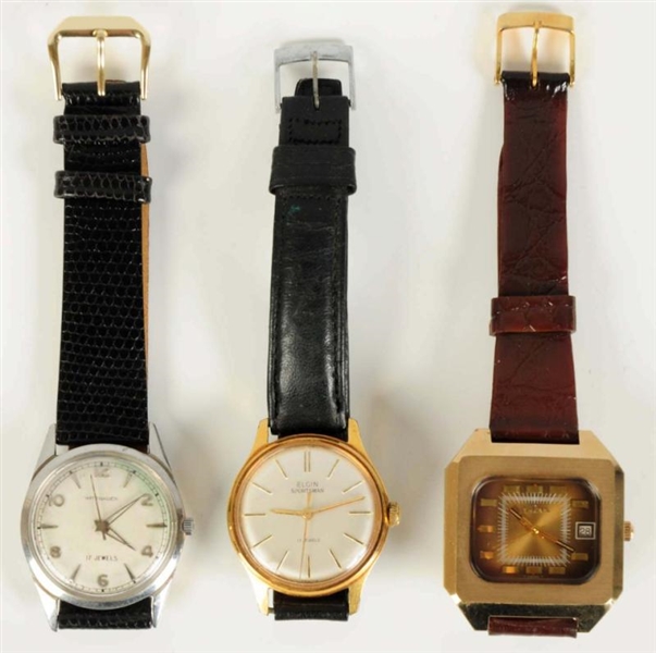 LOT OF 3: WRIST WATCHES.                          