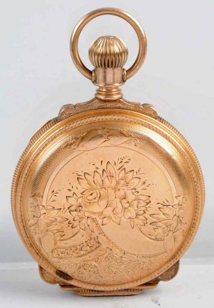 GOLD PLATED AMERICAN WALTHAM POCKET WATCH.        