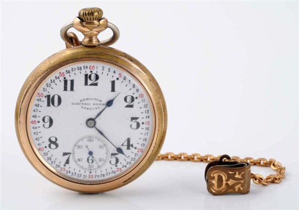 GOLD FILLED HAMILTON OPEN FACE POCKET WATCH.      