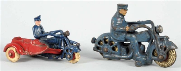 LOT OF 2: CAST IRON CHAMPION MOTORCYCLE TOYS.     