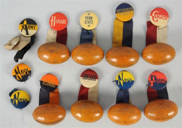 LOT OF 8: TIN LITHO COLLEGE FOOTBALL PINS.        