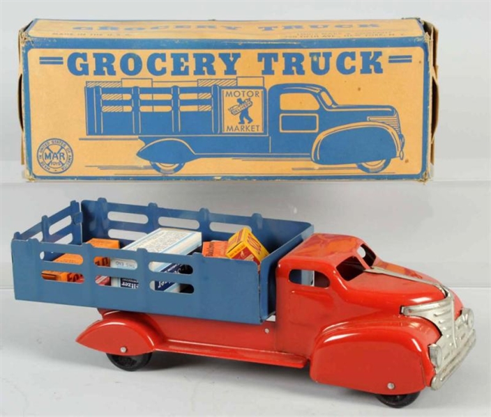 PRESSED STEEL MARX GROCERY TRUCK TOY.             