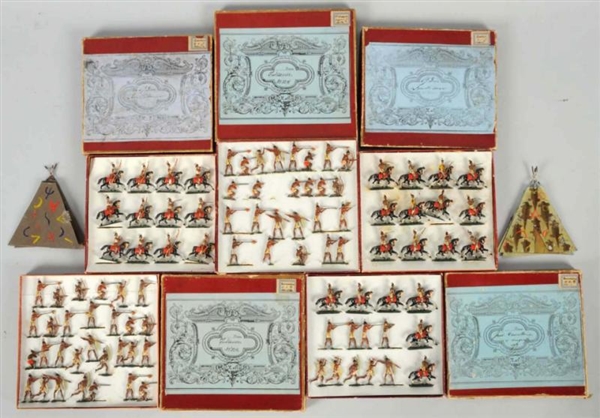 COLLECTION OF EUROPEAN PEWTER INDIAN FIGURES.     