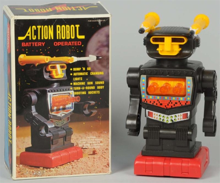 BATTERY-OPERATED ACTION ROBOT TOY.                
