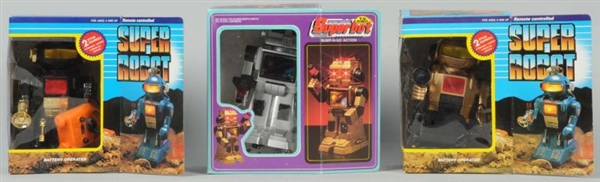 LOT OF 3: BATTERY-OPERATED SUPER ROBOT TOYS.      