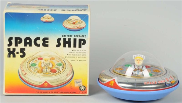BATTERY-OPERATED X-5 SPACESHIP TOY.               