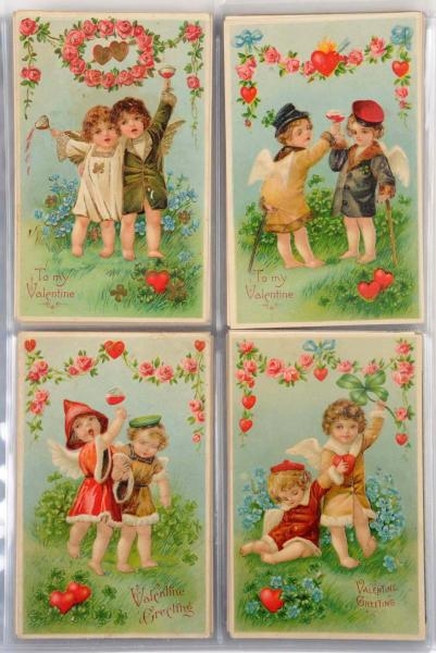 LOT OF 64: VALENTINES & CHRISTMAS POSTCARDS.     