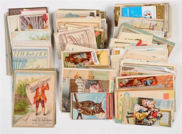 LOT OF 500+ VICTORIAN TRADE CARDS.                