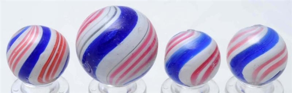 LOT OF 4: PEPPERMINT SWIRL MARBLES.               