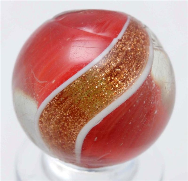 RED RIBBON LUTZ MARBLE.                           