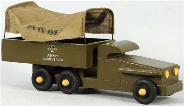 WOODEN BUDDY L ARMY SUPPLY TRUCK.                 