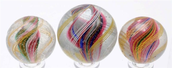 LOT OF 3: DIVIDED CORE SWIRL MARBLES.             