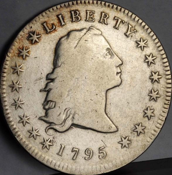 1795 DRAPED BUST SILVER DOLLAR VG+.               