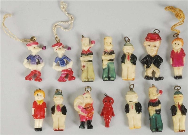 LOT OF 14: CHARACTER CELLULOID CHARMS.            