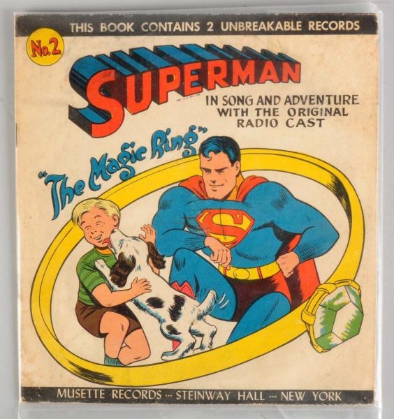 SUPERMAN THE MAGIC RING RECORD SET WITH FOLDER.   