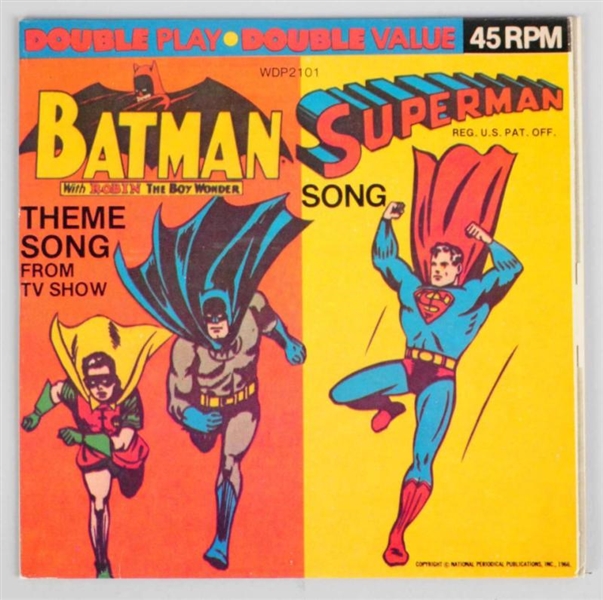 BATMAN/SUPERMAN 1966 45RPM RECORD.                