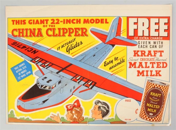 PAPER DOUBLE-SIDED CHINA CLIPPER MODEL STORE SIGN 