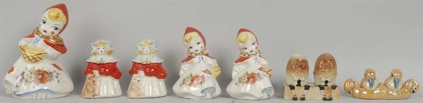 LOT OF 6: CHARACTER PORCELAIN PIECES.             