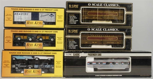 LOT OF 6: MTH & K-LINE TRAIN CARS.                